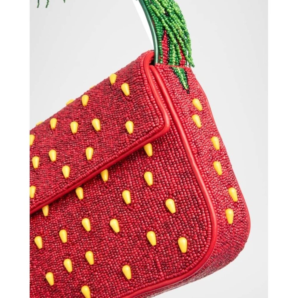 STAUD Strawberry Dream Tommy Beaded Shoulder Bag - NWT - Picture 2 of 4